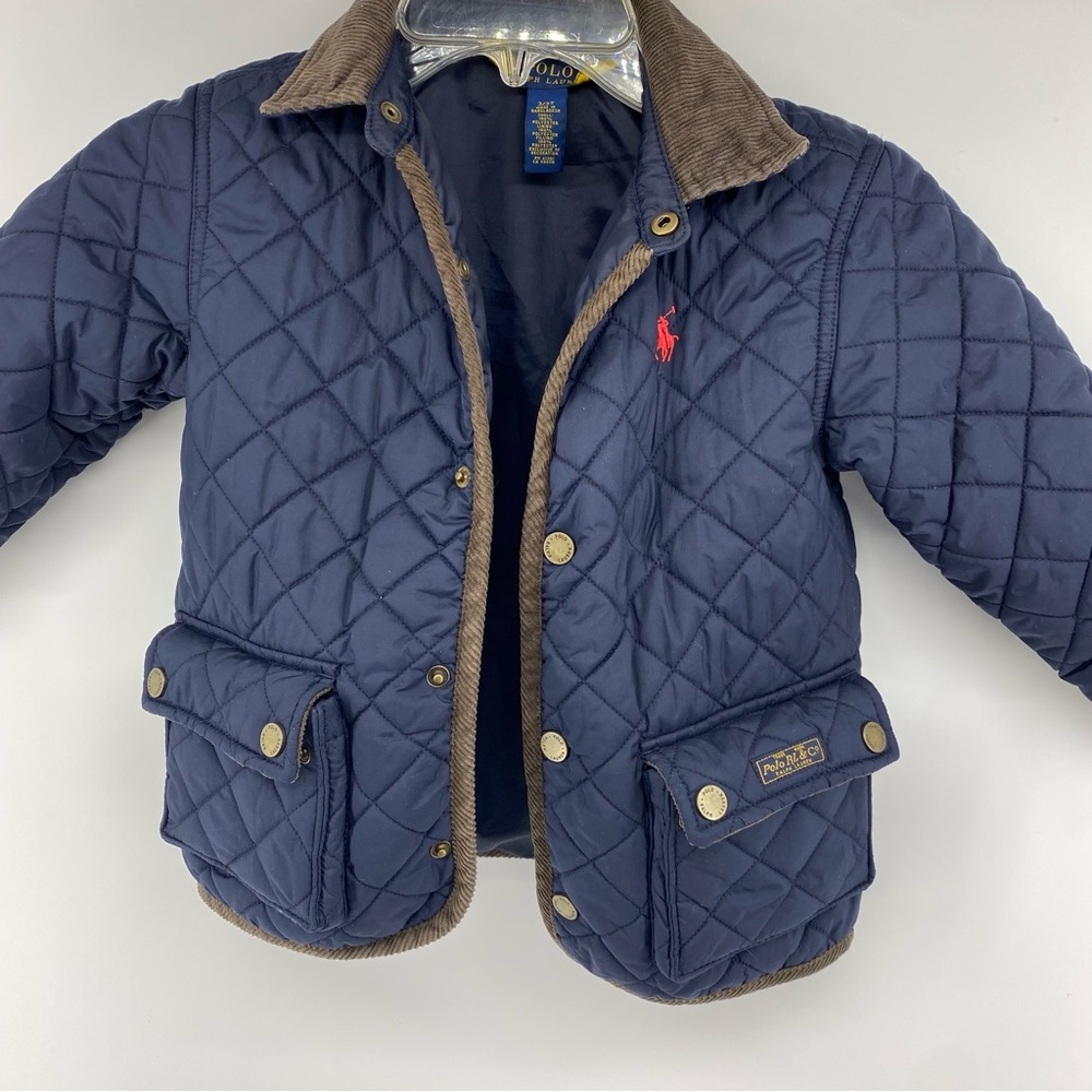 Polo Ralph Lauren Sz 3T Navy Quilted Jacket Coat